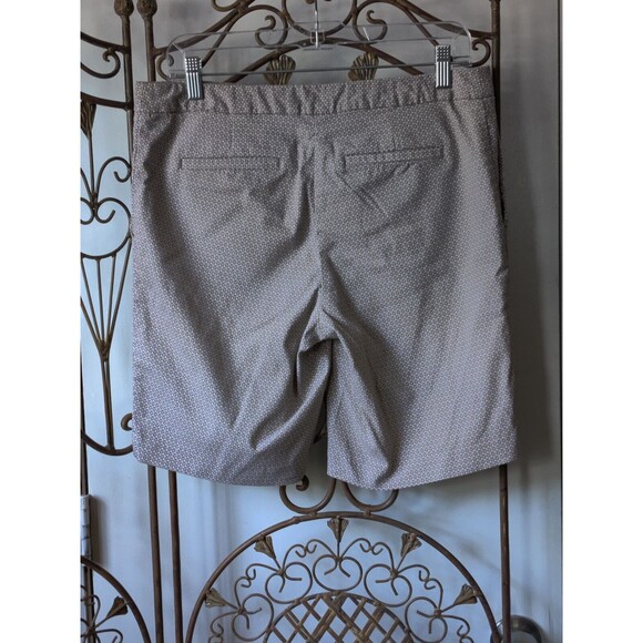Mario Serrani Italy‎ Bermuda Shorts 10 Women Tan White Geometric Pockets - Picture 5 of 6